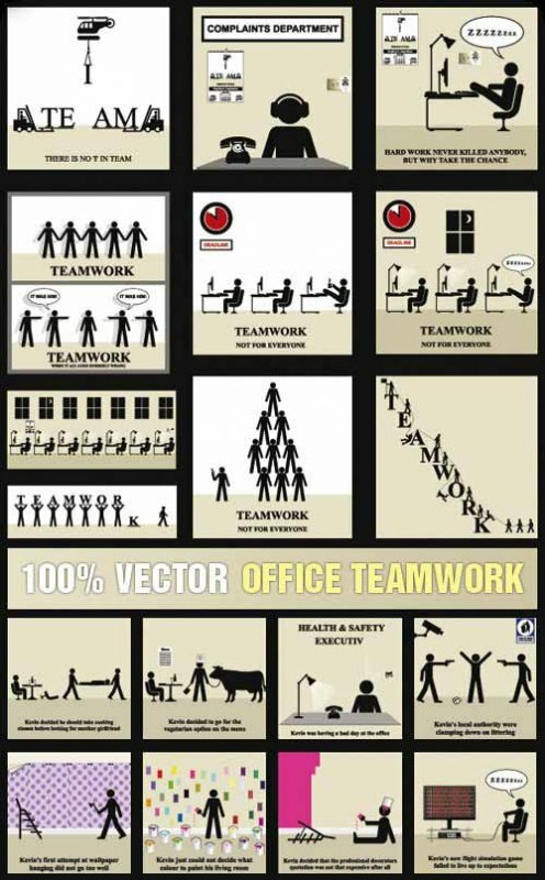 Office Teamwork Vector