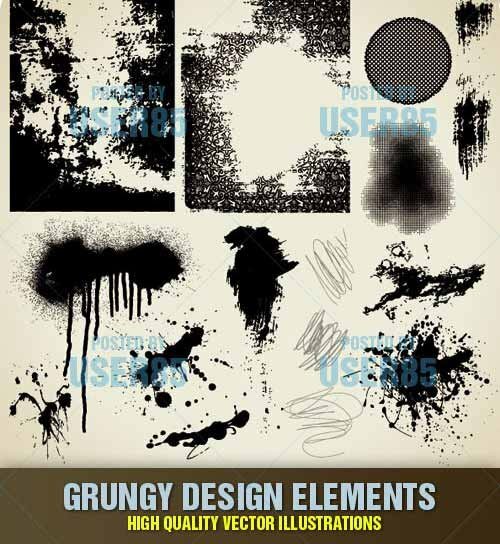 Grungy Design Elements Vector
