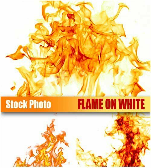 Flame on white Photo