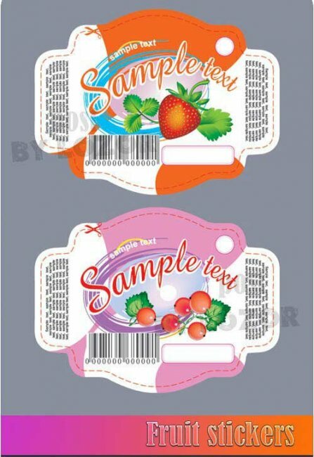 Fruit stickers Vector