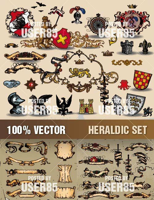 Heraldic Set Vector