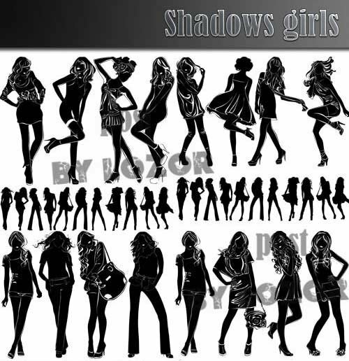 Shadows girls Vector