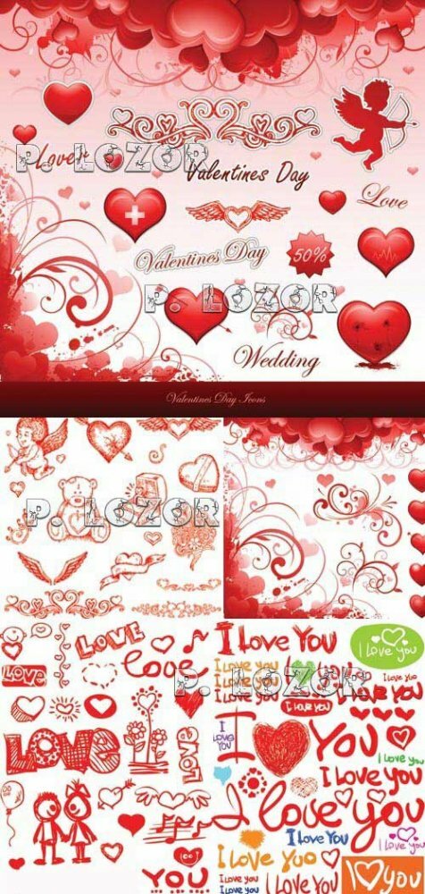 Valentines Design Elements Vector