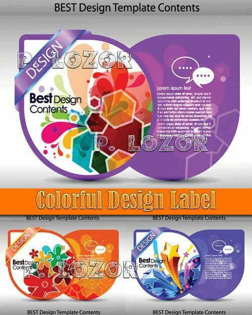 Colorful Design Label Vector